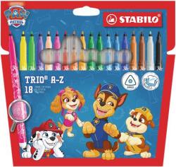 STABILO Filctoll készlet, 0, 7 mm, STABILO Trio A-Z , Mancs őrjárat, 18 különböző szín (378/1-18-05) - papir25