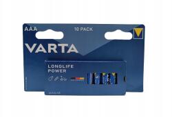 VARTA 10 db Varta Aaa LR03 Longlife Power alkáli elem (4008496017287)