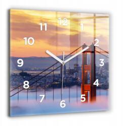  Modern Üveg Falióra Grafikával San Francisco híd 60x60 cm (010010500080100272147)