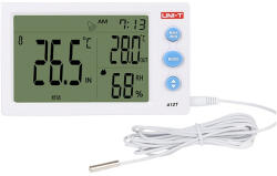 UNI-T Termohigrometru digital UNI-T A12T cu sonda externa si Certificat de Etalonare ISO17025 inclus (085070)