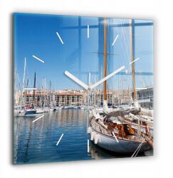  Design üveg falióra Marina belső terekhez Marseille Franciaország XXL 60x60 cm (010010500080100270934)