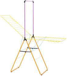Brabantia HangOn Drying Rack beltéri ruhaszárító, 25m, felhajtható vállfa tartórúddal, 8db kampó, 12+10kg, acél, Yinka Ilori Ruhaszárító