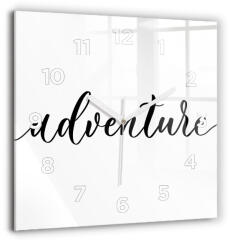  Egyedi Négyzet alakú Fotó Üveg Falióra Adventure Felirat 60x60 cm (010010500080100272927)