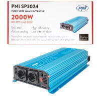 PNI Invertor de tensiune PNI SP2024 alimentare 24V iesire 230V 2000W sinusoida pura (PNI-SP2024) - pcone