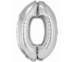 GoDan Ezüst 0-ás Silver szám fólia lufi 76 cm MLG145069 (MLG145069)