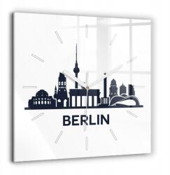 Üveg falióra Design Grafikával Berlin város illusztráció Nagy 60x60 cm (010010500080100270401)