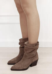 Ideal Shoes Ciocate scurte dama kaki din piele naturala 5308A 110 (5308AKHAKI-38)
