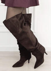 Ideal Shoes Cizme lungi maro cu toc stiletto 2570 110 (2570ABROWN-38)