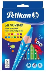 Pelikan Silverino Színes ceruza vastag, 12 db háromszögletű (700627)