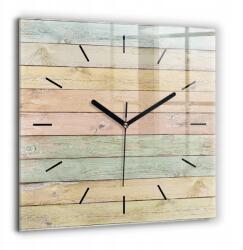  Négyzet alakú Design Üveg Falióra Beltéri Színes Deszka XXL 60x60 cm (010010500080200267124)