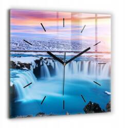  Üveg falióra Konyha Vízesés Godafoss Izland Nagy 60x60 cm (010010500080200266996)