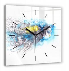  Modern Négyzet alakú Fotó Óra Üveg Vízalatti Élet Halak Nagy 60x60 cm (010010500080200267915)