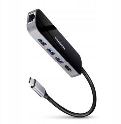 AXAGON HMC-6GL Többportos Usb hub 6in1, 5Gbps, 3x Usb-a, Hdmi 4K/30Hz, Glan, Pd, (HMC-6GL)