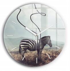 Minimalista üveg falióra zebra mintával - Absztrakt fi60 cm (010010500050100270651)