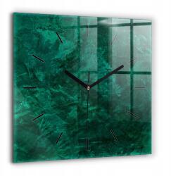  Függő Négyzet alakú Üveg Falióra Grafikával Smaragd fali XXL 60x60 cm (010010500080200256781)