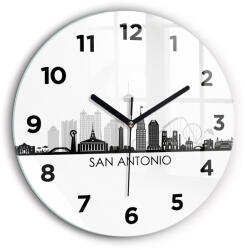  Nagy Kerek Üveg Óra Lakásba Város San Antonio Texas fi60 cm (010010500050200268555)