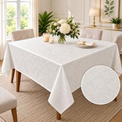 Pucioasa Fata de masa satinata jacquard crem 150x220 cm, elegant floral Fata de masa