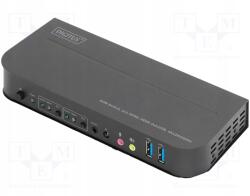 ASSMANN Kvm kapcsoló; 4K, HDCP 2.2, UHD 2160p; fekete (DS-12874)