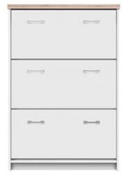 Mobikon Pantofar 3 compartimente pal alb stejar sonoma Topty 80x27x121 cm (13990) Pantofar