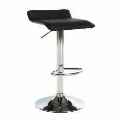 Mobikon Scaun de bar piele ecologica neagra picior crom Laria 37x38.5x85 cm (15425)