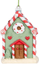 Clayre & Eef Ornament brad Craciun Casuta Turta Dulce polirasina multicolora 6x4x8 cm (75029)