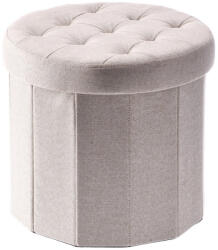 AdTrend Taburet pliabil cu spatiu depozitare textil crem Alma 38 x 36 cm (79682)