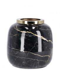 Bizzotto Vaza flori metal auriu negru Marsha 18x17 cm (53548)