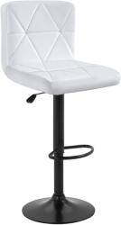 Mobikon Scaun bar metal negru piele ecologica alba Selest 43x51x90-111 cm (74455)