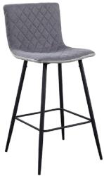 Mobikon Scaun bar tapiterie textil gri picioare metal negru Torana 43.5x52x106 cm (15848)