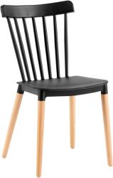 Mobikon Scaun plastic negru lemn fag Zosima 54x44x83 cm (62436)