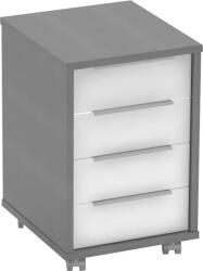 Mobikon Noptiera, 3 sertare, din mdf grafit alb, Rioma, 43x48x67 cm (17935)