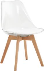 Mobikon Scaun transparent acril piele ecologică lemn fag Bali 48x54x80 cm (74450)