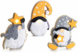 Decorer Set 3 figurine Gnom cu led 12.5x3x17 cm (27557)