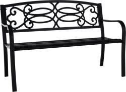 Mobikon Banca gradina metal negru Venda 127x60x85 cm (74439)