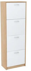 Mobikon Pantofar 4 compartimente pal natur stejar sonoma alb Vivat 50x28x152 cm (32646) Pantofar