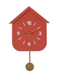 Bizzotto Ceas perete cu pendul caramiziu Home 24x5.5x37.5 cm (56922)