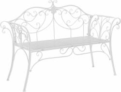 Mobikon Banca gradina metal alb Etelia 131x48x86 cm (74483)
