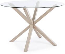 Bizzotto Masa rotunda cu picioare din fier maro si blat sticla May 114x76 cm (11524)