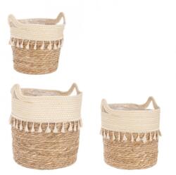 Bizzotto Set 3 cosuri iarba mare natur Bridget 24x25 cm, 30x31 cm, 32x35 cm (40494)