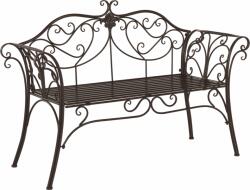 Mobikon Banca de gradina din metal maro ETELIA 131x49x89 cm (16897)