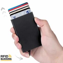 ADM Portcard slim din aluminiu, ADM, securizat RFID, negru (C2172)