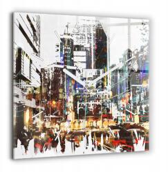  Négyzet alakú Dekoratív Üvegóra Nyomtatott New York Város 60x60 cm (010010500080100270431)