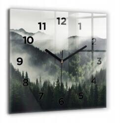  Négyzet alakú Üveg Falióra Irodába Erdő Tájkép Grafikával 60x60 cm (010010500080200269885)