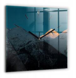  Modern Üveg falióra Nyomtatott Naplemente a hegyekben Nagy 60x60 cm (010010500080200268356)