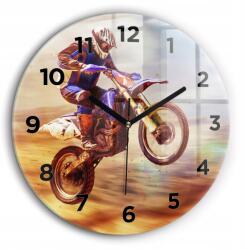  Dekoratív Kerek Fotó Üveg Falióra Motocross Enduro Fi60 cm (010010500050200268773)