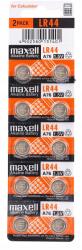 Maxell 10x Lúgos lapos gombelem LR44 G13 L1154 A76 AG13 (11717000)