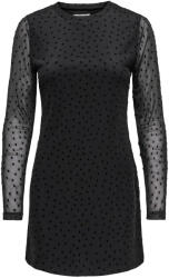 ONLY Rochie Onlnova L/S Mesh Short 15380361 C-N10 black/743 black dots