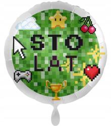 Innap Adikbal Fólia lufi 18'' (43 cm), Boldog születésnapot Minecraft, ADI-1018K, csomagolt