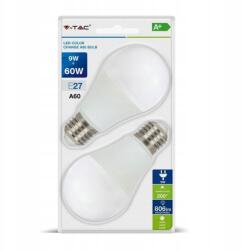 V-TAC Led izzó E27 A60 9W 806lm 3 szín 3xKlikk 2 db (VT-2149-7309)