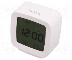 LogiLink Digitális ébresztőóra; Temp: 0÷50°C; Kijelző: LCD; fehér (SC0120)